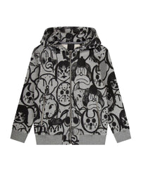 Gilet à capuche en coton imprimé Chito - Gris Chiné