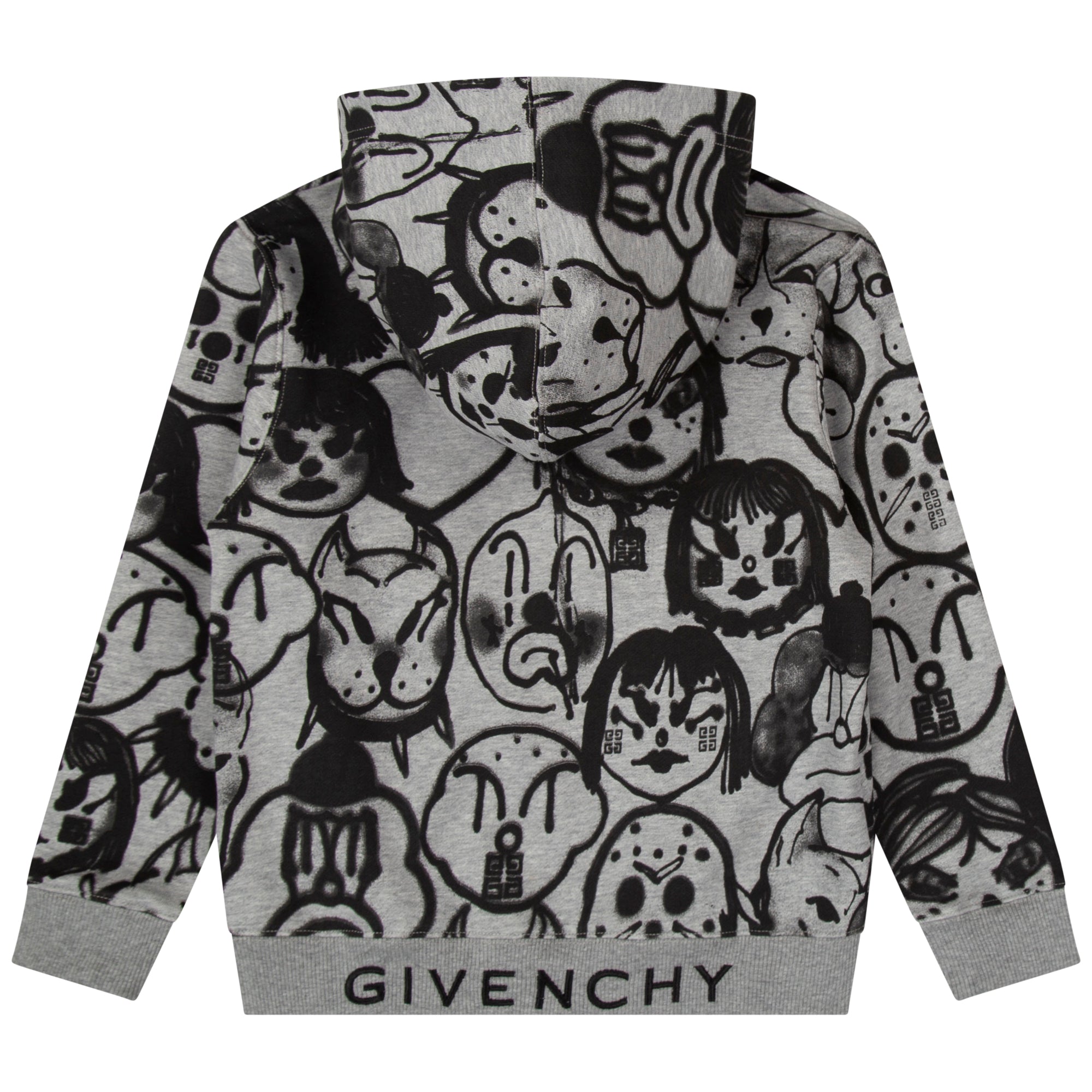 Gilet à capuche en coton imprimé Chito - Gris Chiné