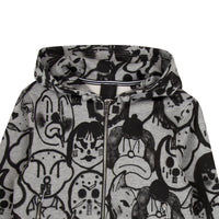 Gilet à capuche en coton imprimé Chito - Gris Chiné