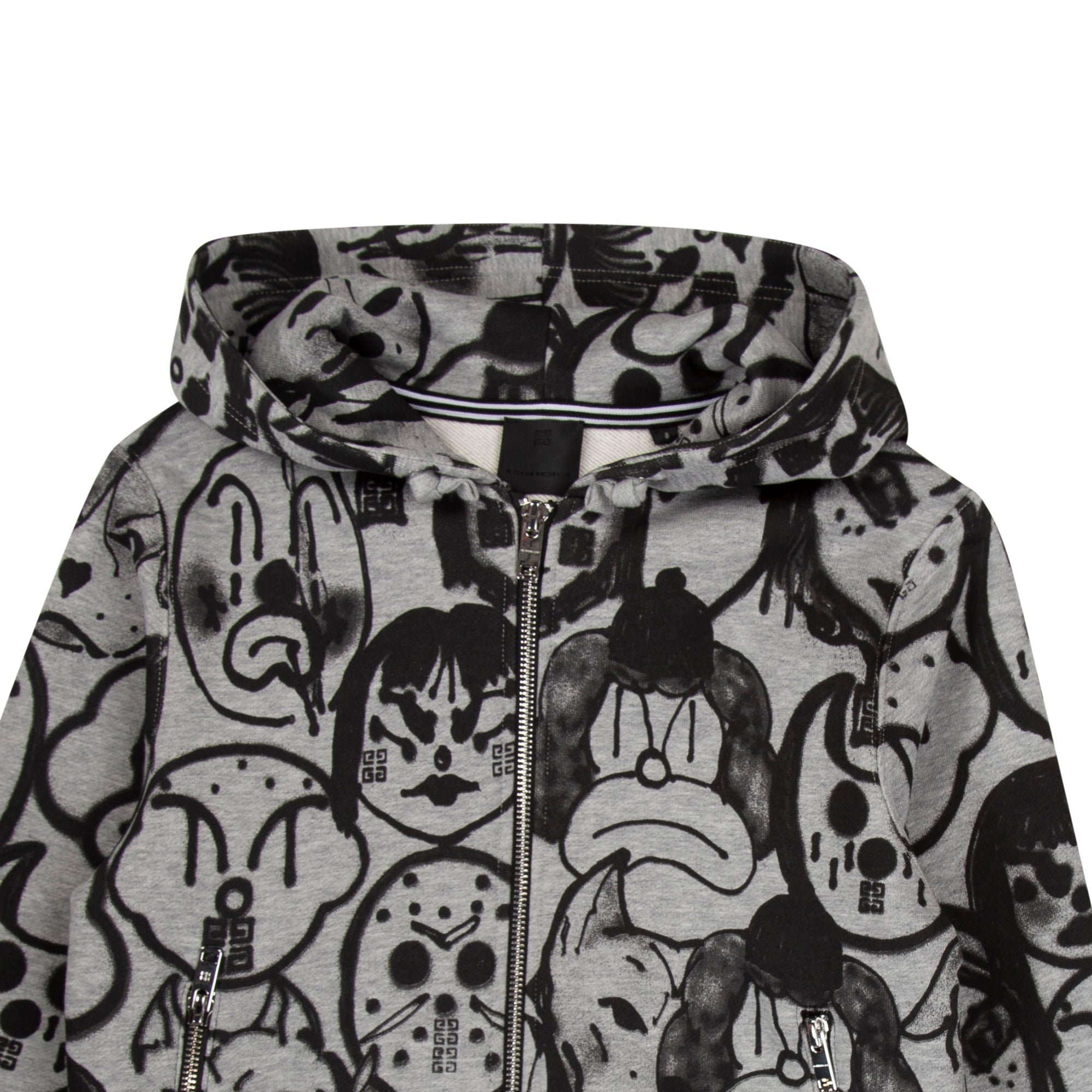 Gilet à capuche en coton imprimé Chito - Gris Chiné