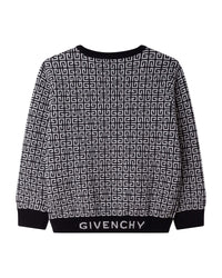 Pull motif jacquard en coton - Noir Gris