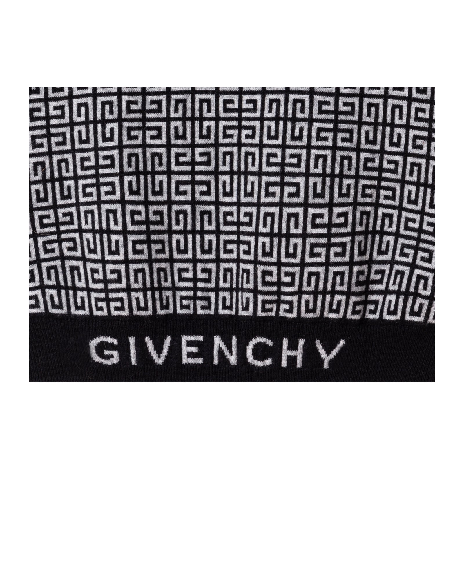 Pull motif jacquard en coton - Noir Gris