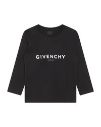 T-shirt à manches longues à imprimé en coton - Black