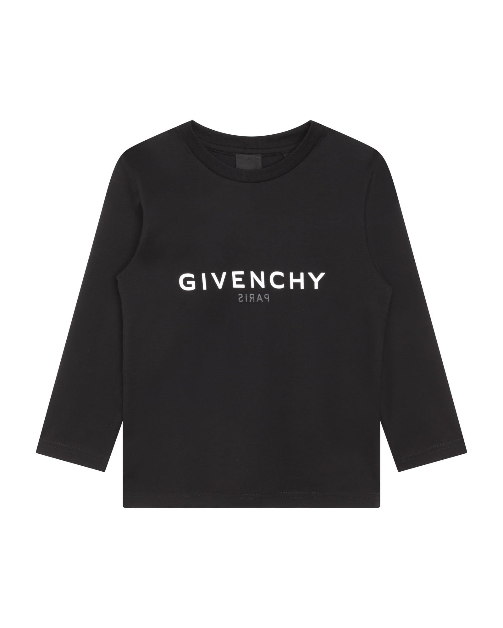 T-shirt à manches longues à imprimé en coton - Black