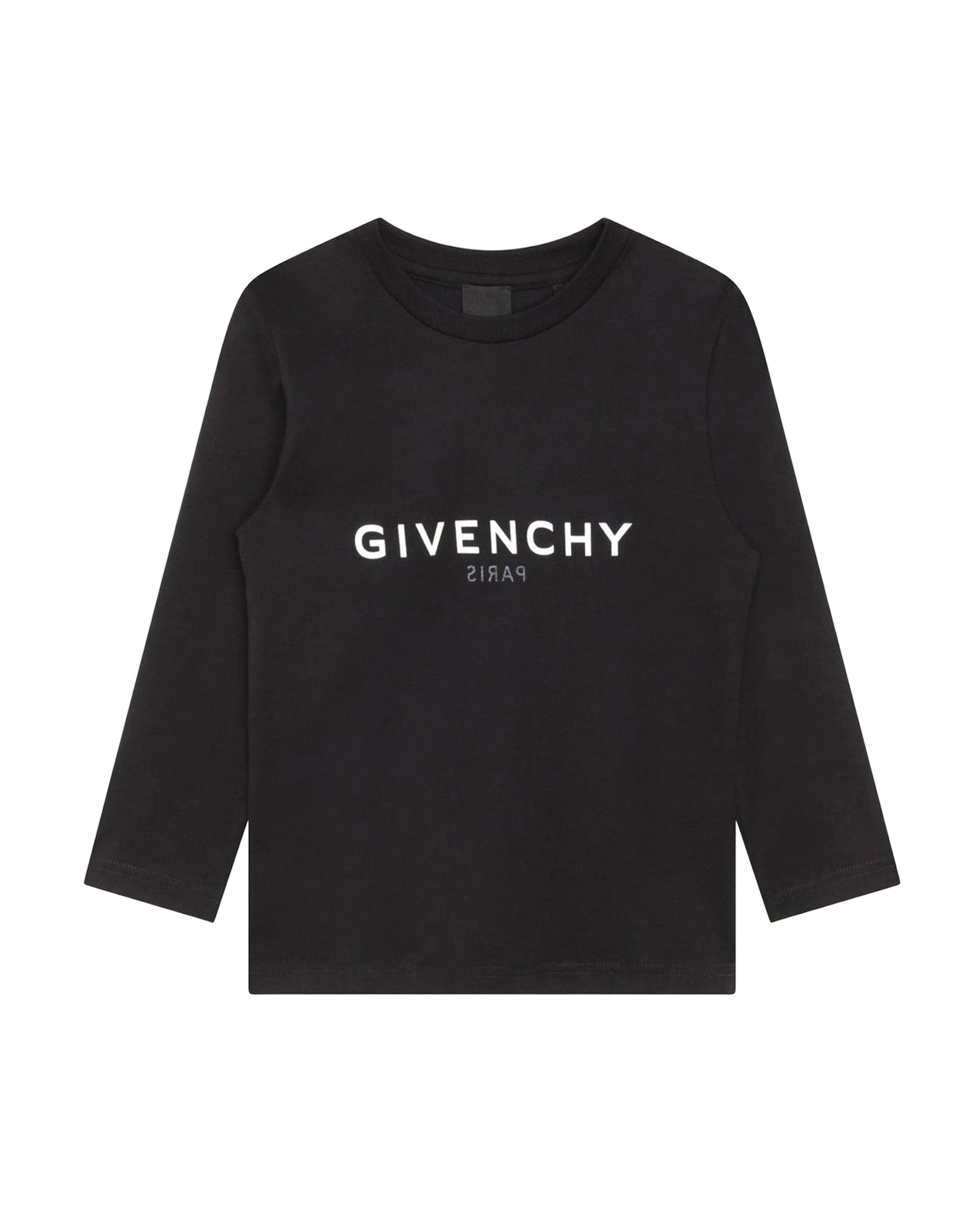 T-shirt à manches longues à imprimé en coton - Black