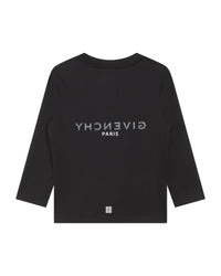 T-shirt à manches longues à imprimé en coton - Black