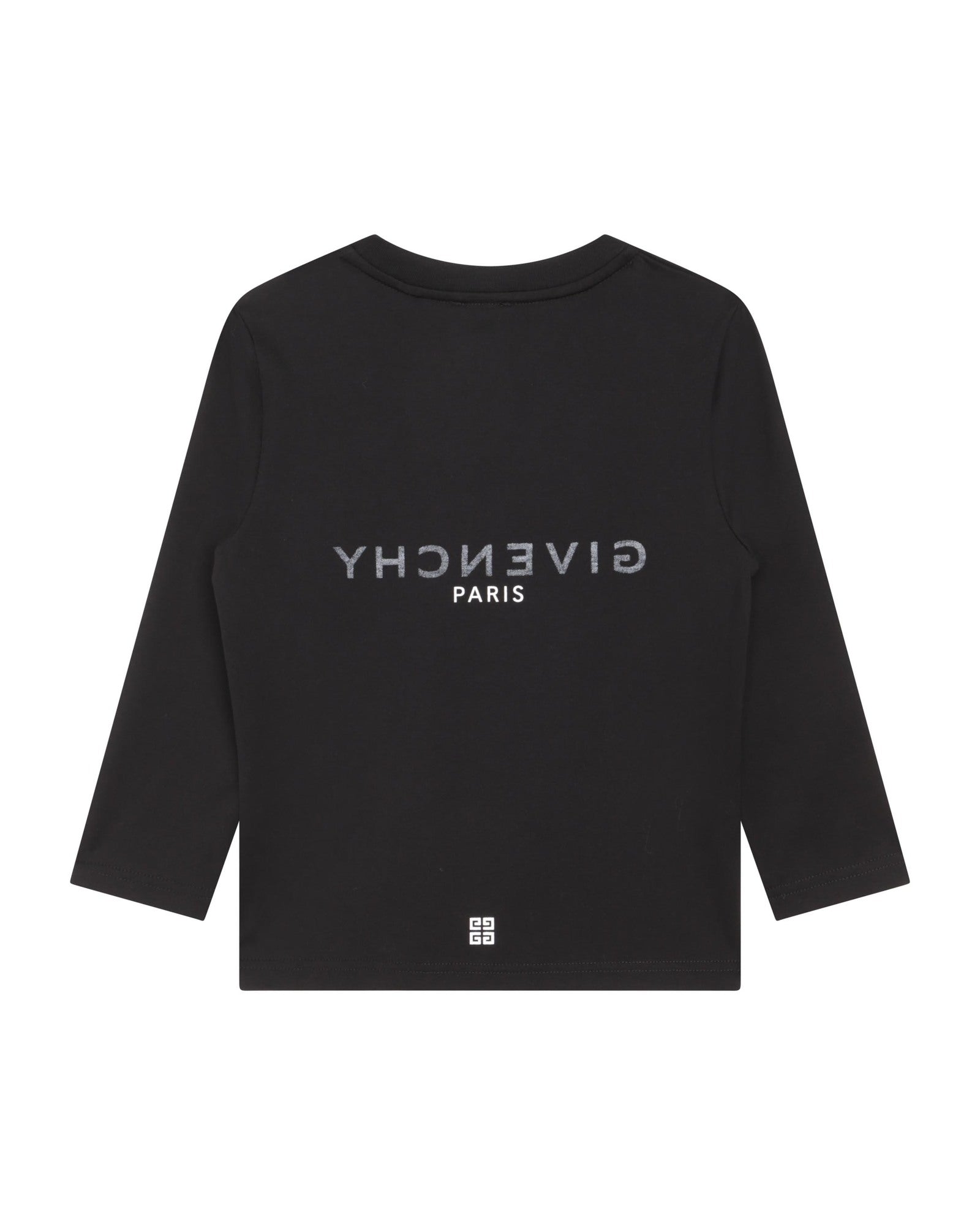 T-shirt à manches longues à imprimé en coton - Black