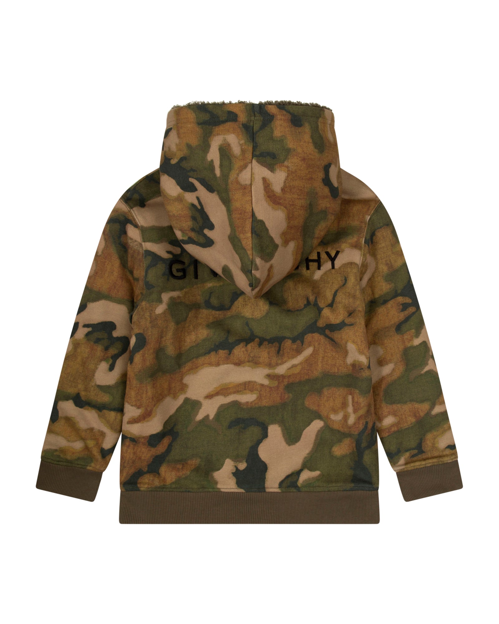 Sweat à capuche en coton imprimé camouflage - Unique