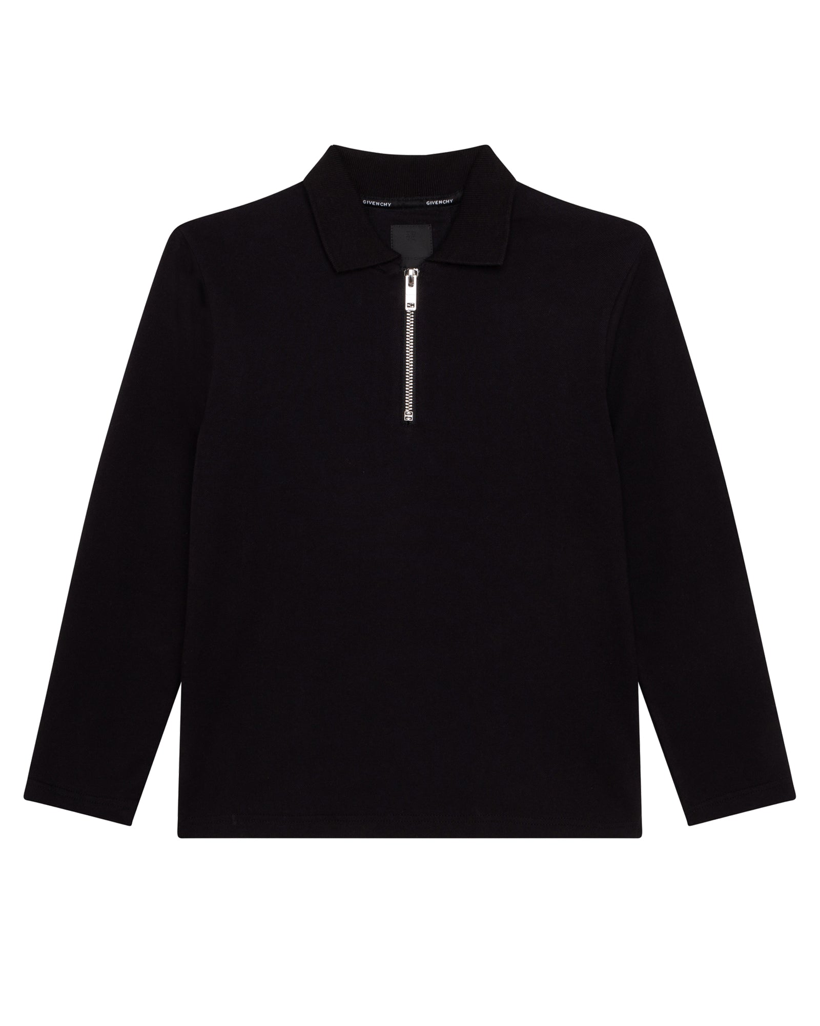 Polo en maille piquée et fermeture zippée - Black
