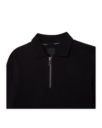 Polo en maille piquée et fermeture zippée - Black