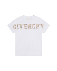 T-shirt brodé en motif camouflage - Blanc