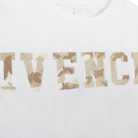 T-shirt brodé en motif camouflage - Blanc