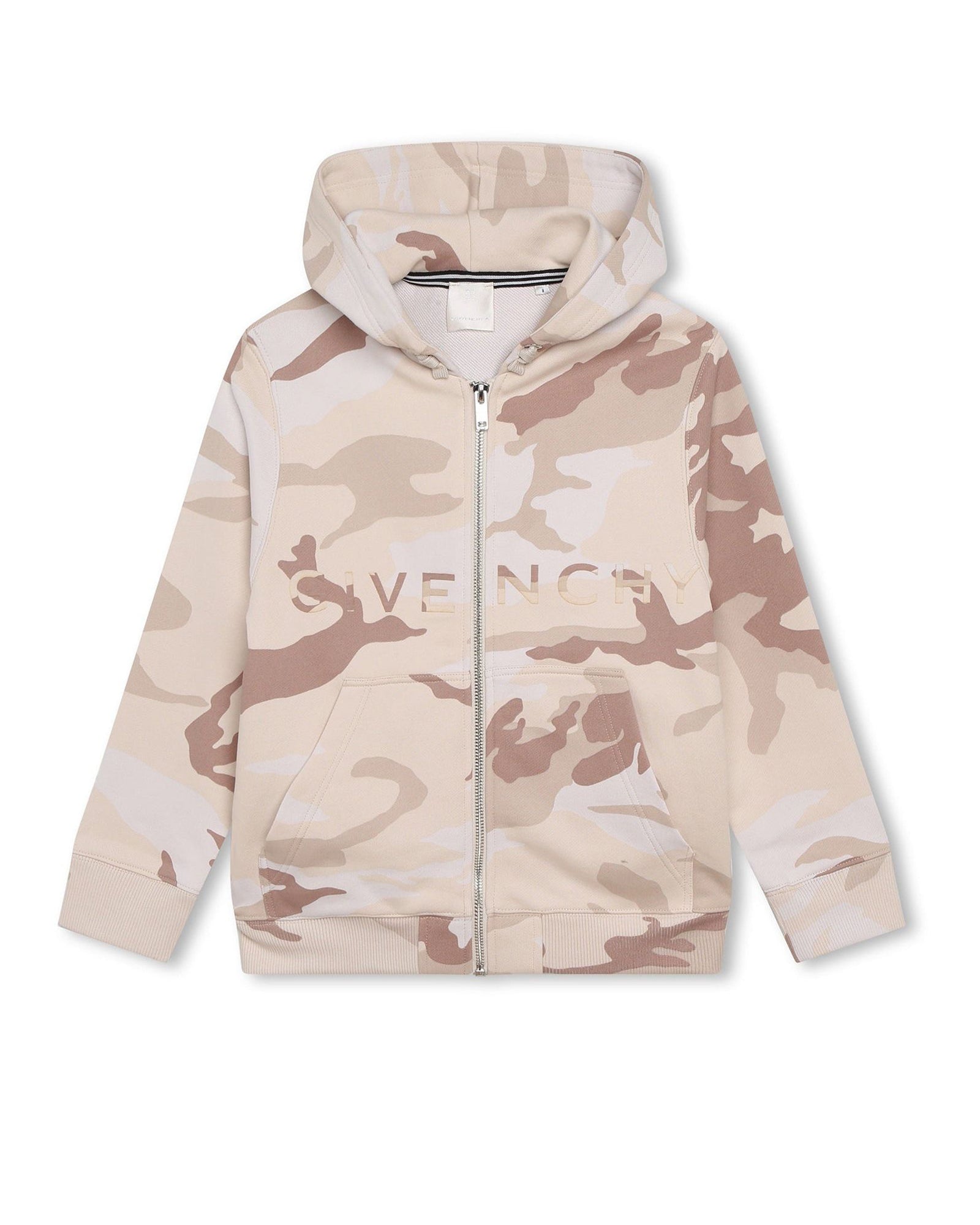 Camouflage print fleece hooded cardigan - Unique