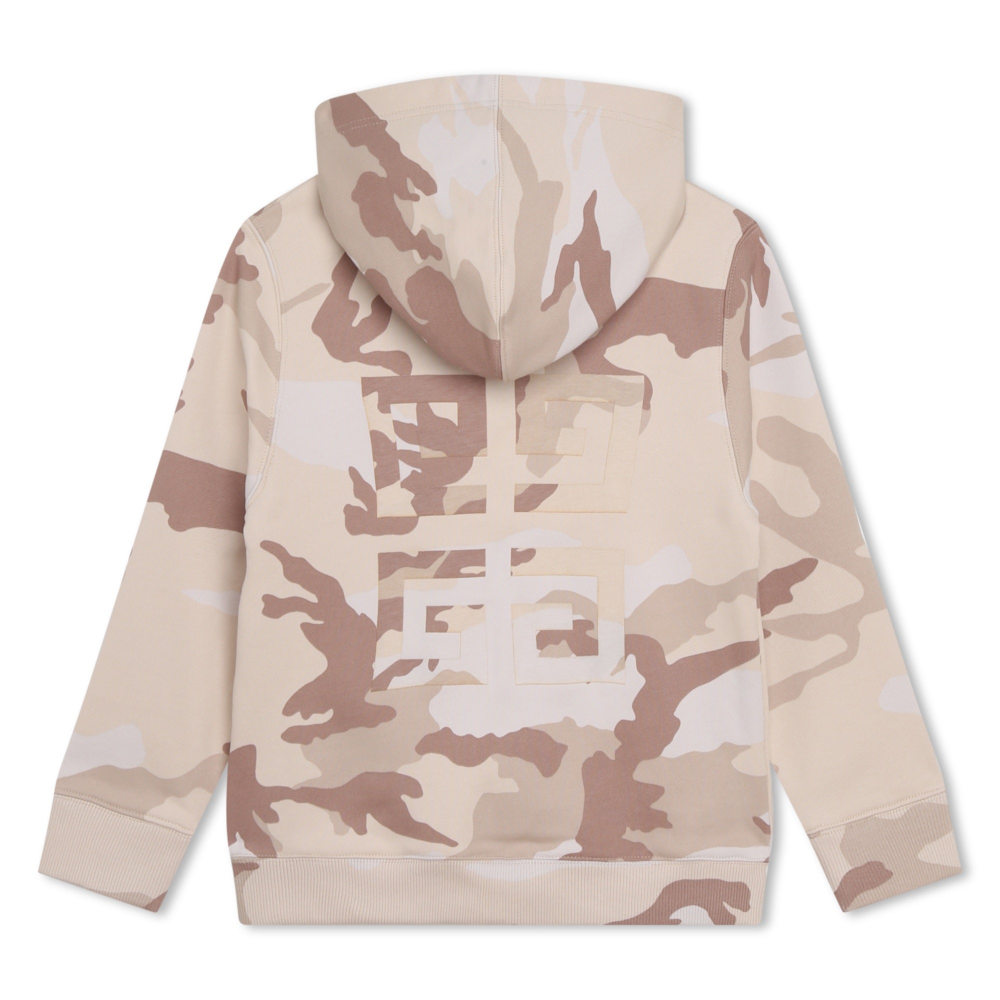 Camouflage print fleece hooded cardigan - Unique