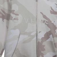 Camouflage print fleece hooded cardigan - Unique