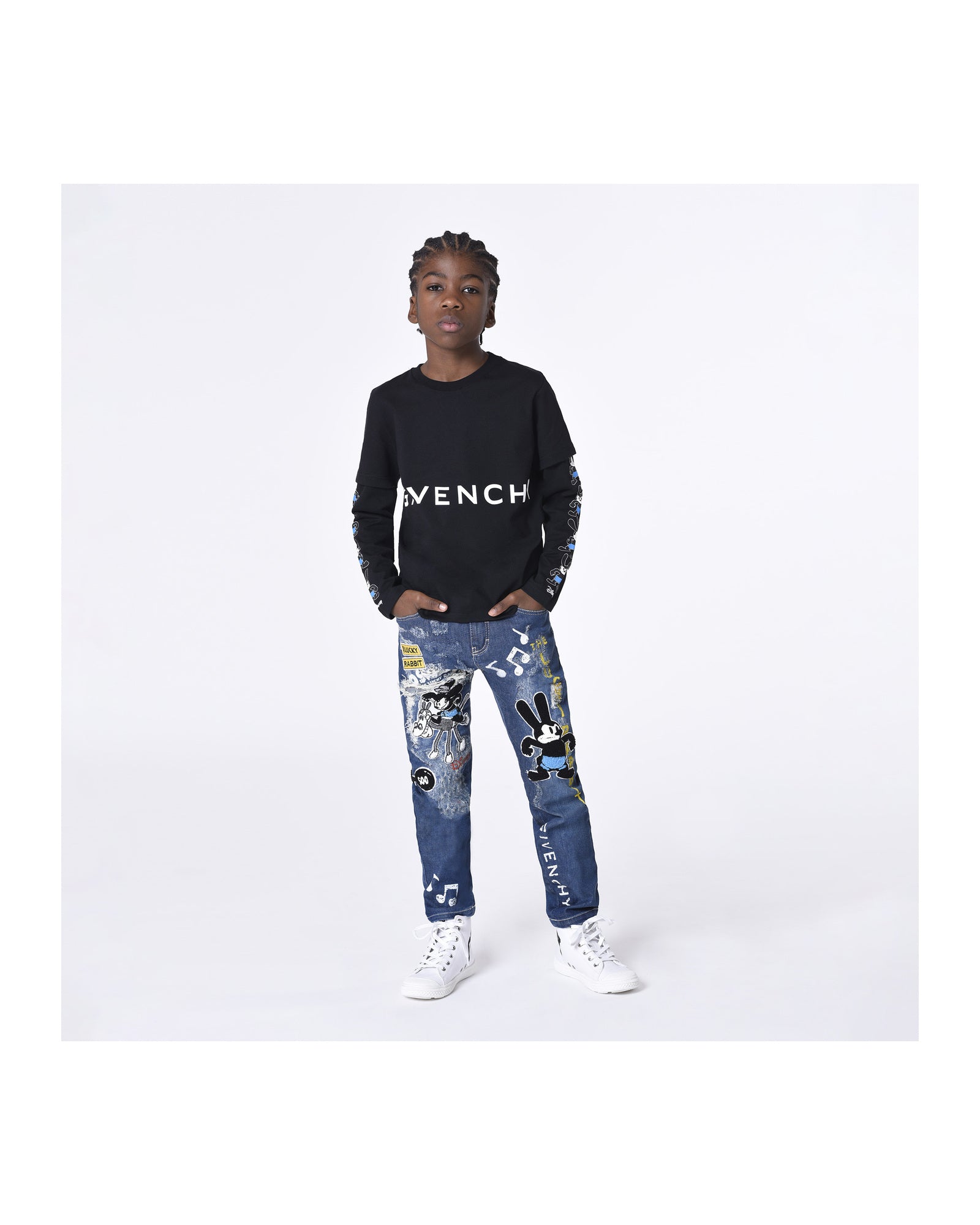 Long-sleeved cotton T-shirt - Black
