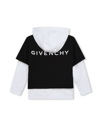 Sweat à capuche en coton - Noir Blanc