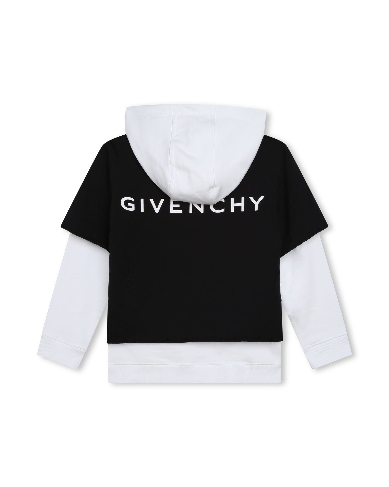 Sweat à capuche en coton - Noir Blanc