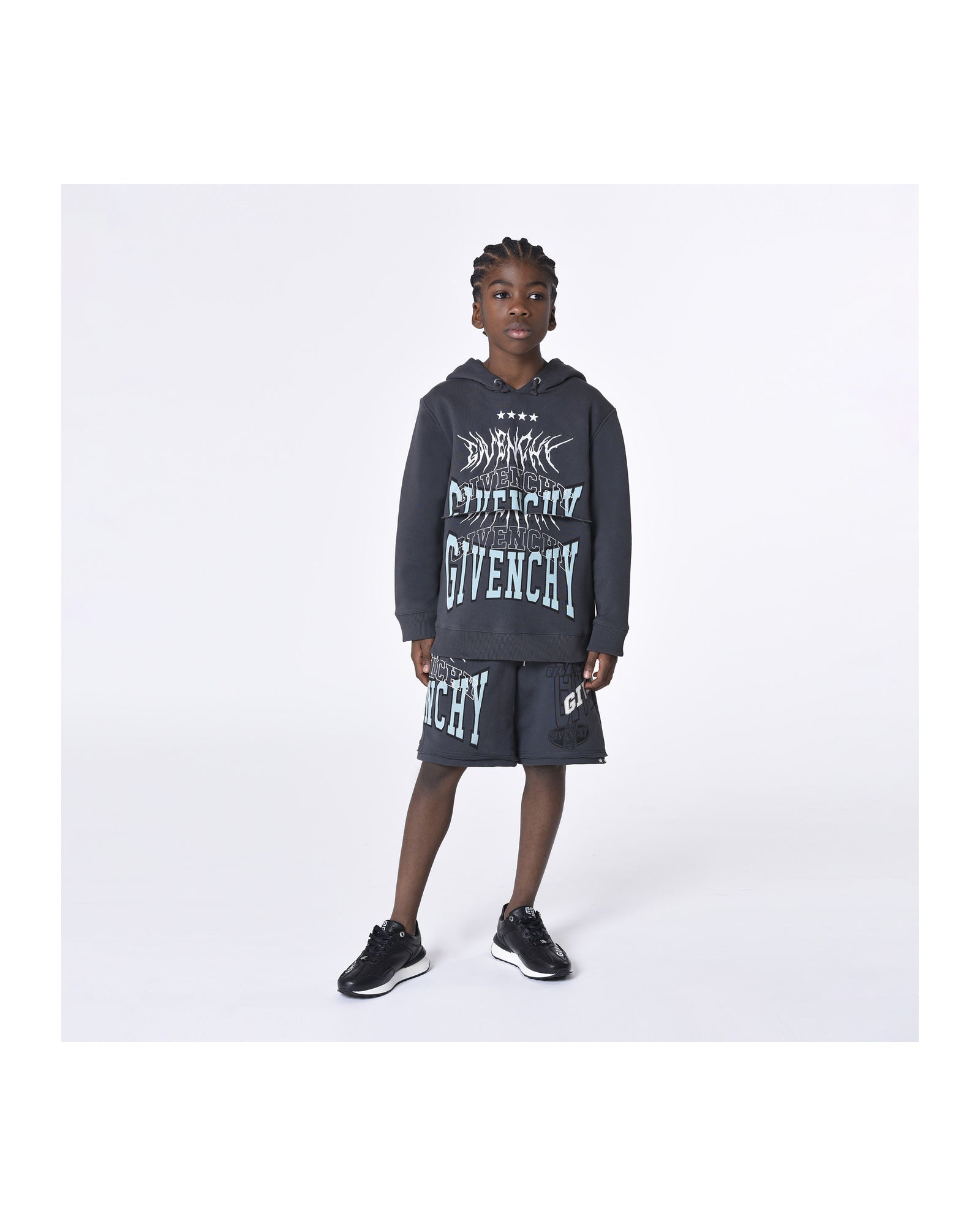 Cotton hoodie - Grey Blue