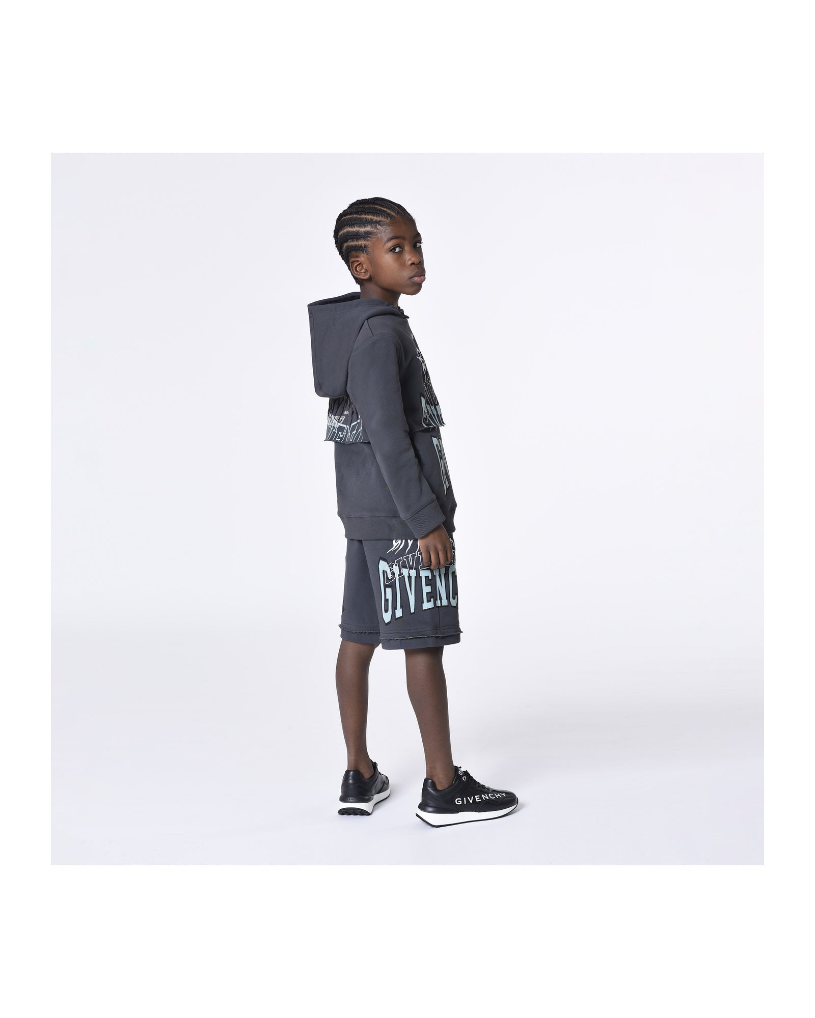Cotton hoodie - Grey Blue