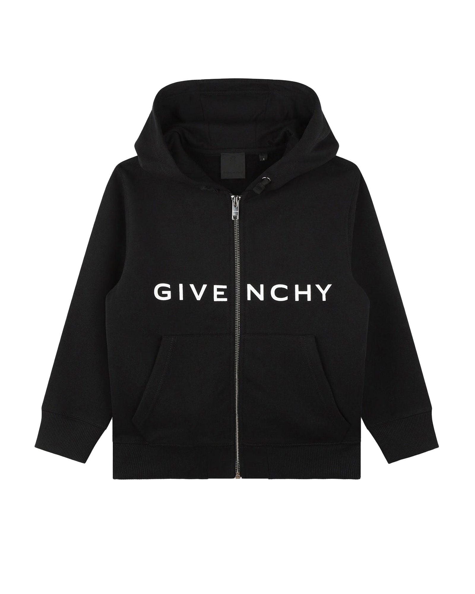 Cotton hooded cardigan - Black