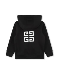 Cotton hooded cardigan - Black