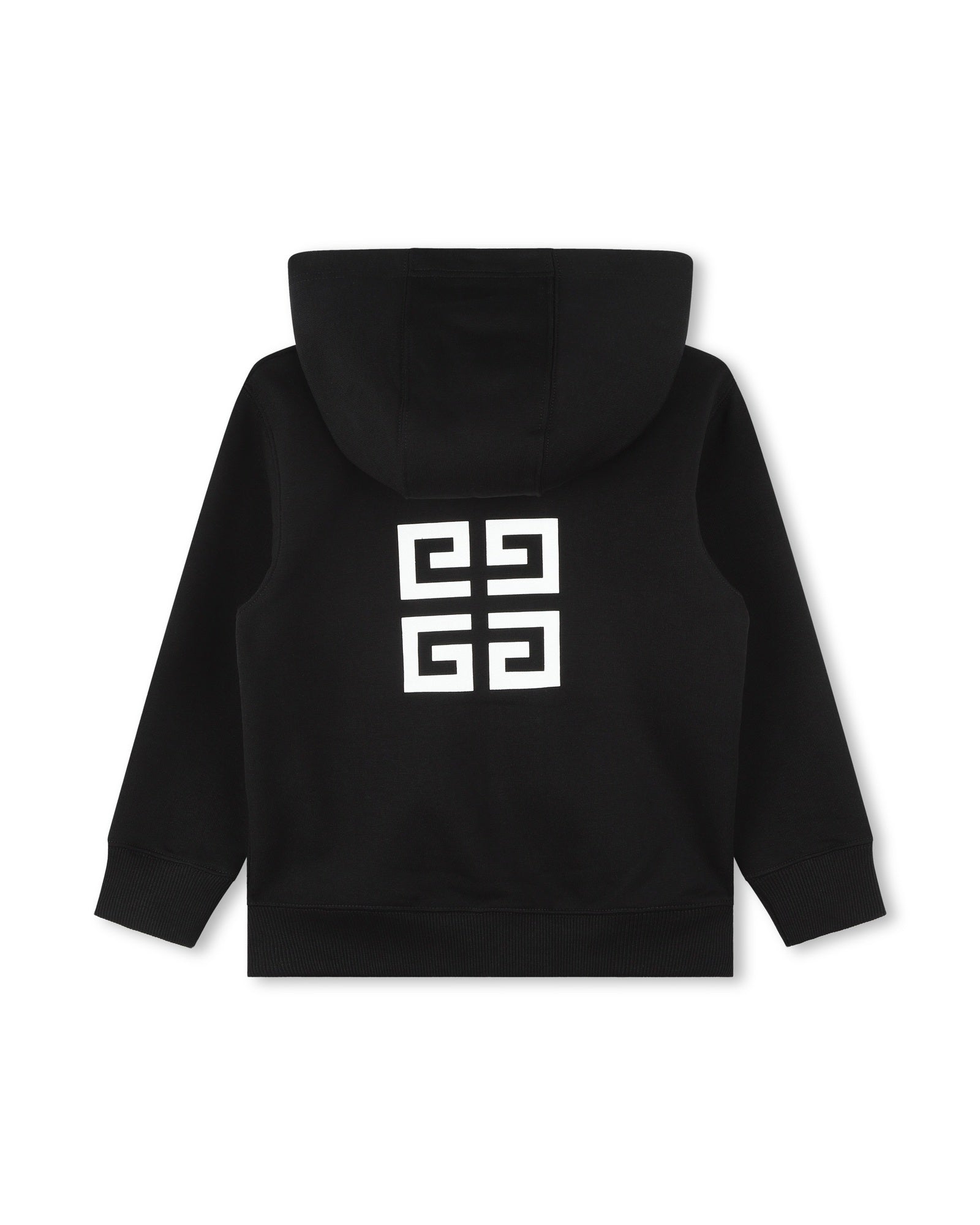 Cotton hooded cardigan - Black