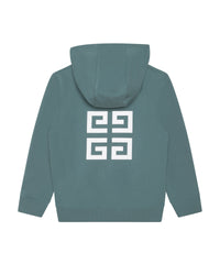 Cotton hooded cardigan - Sea Glass