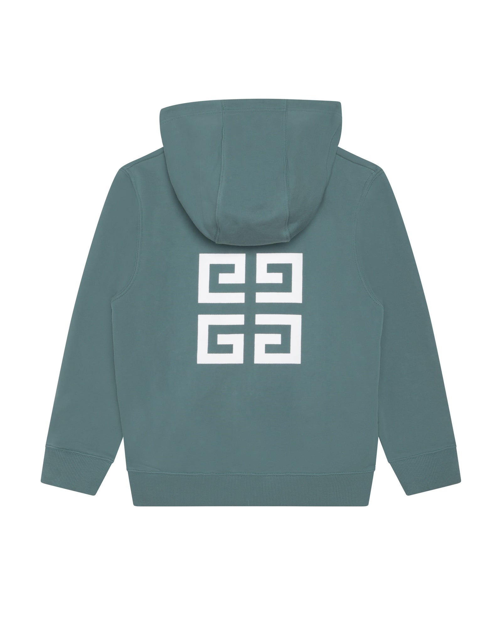 Cotton hooded cardigan - Sea Glass