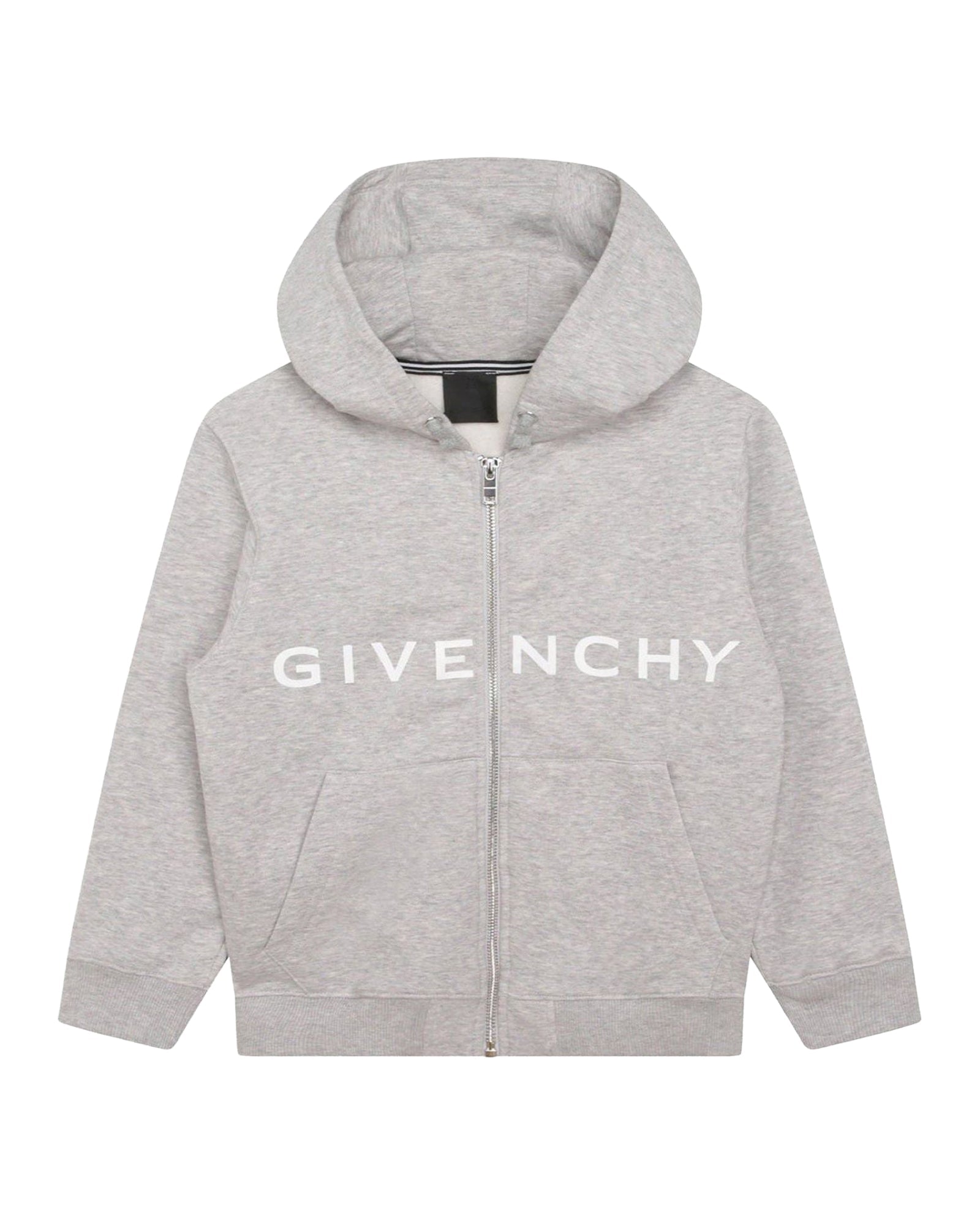 Cotton hooded cardigan - Mottled Grey
