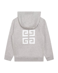 Cotton hooded cardigan - Mottled Grey