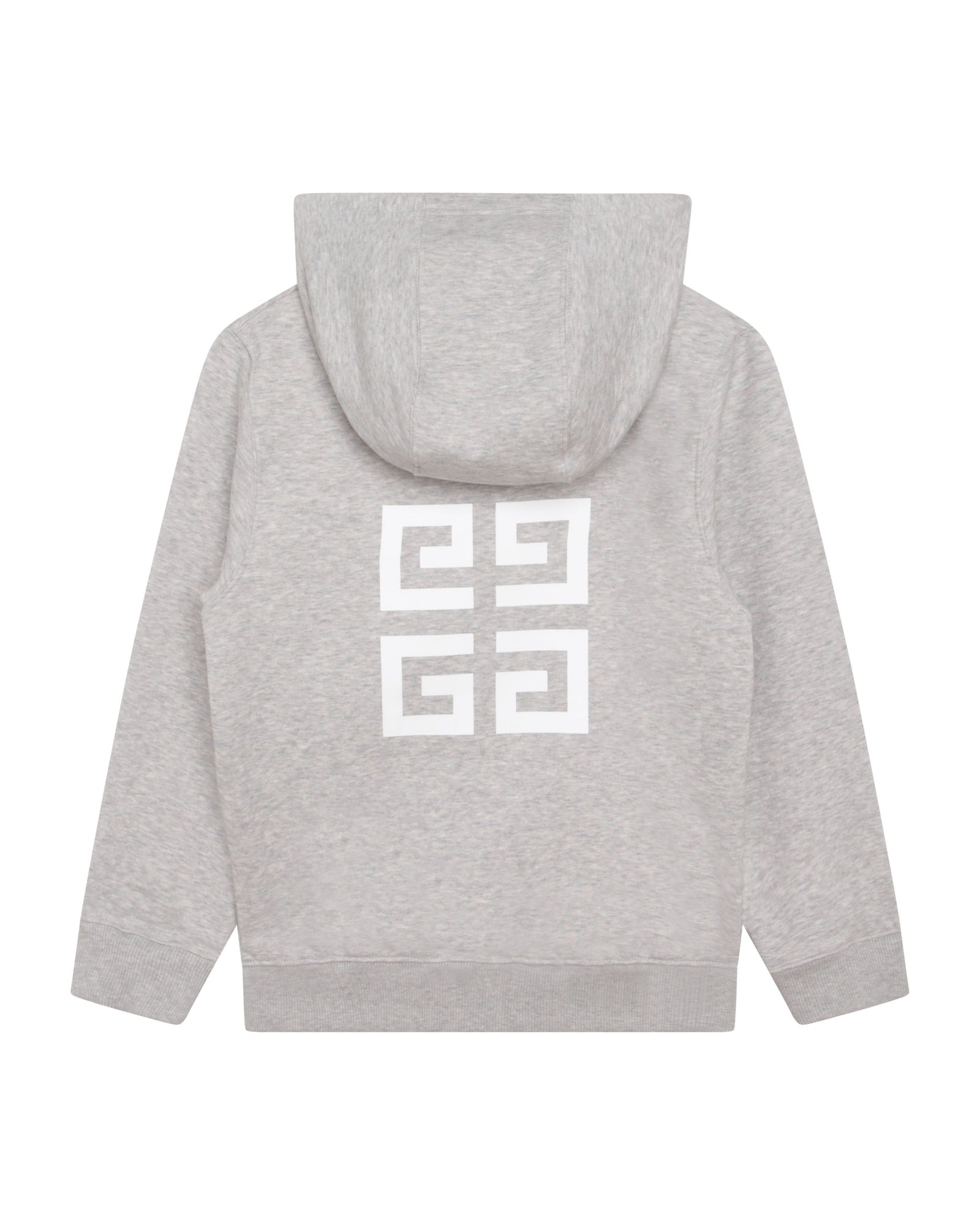 Cotton hooded cardigan - Mottled Grey