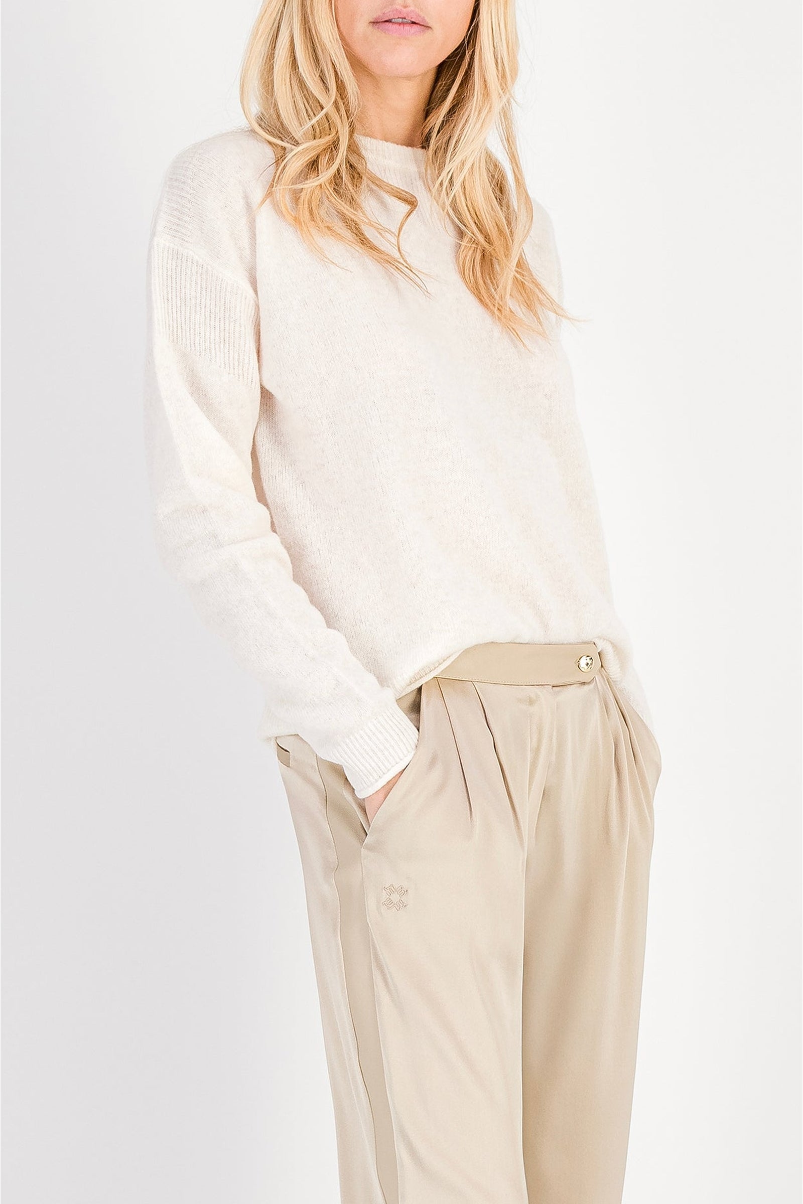 Pull Paris en cachemire à col rond - Offwhite