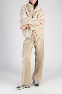 Faux fur bomber jacket - Pearl