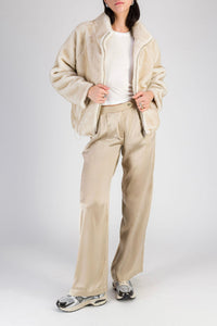 Faux fur bomber jacket - Pearl