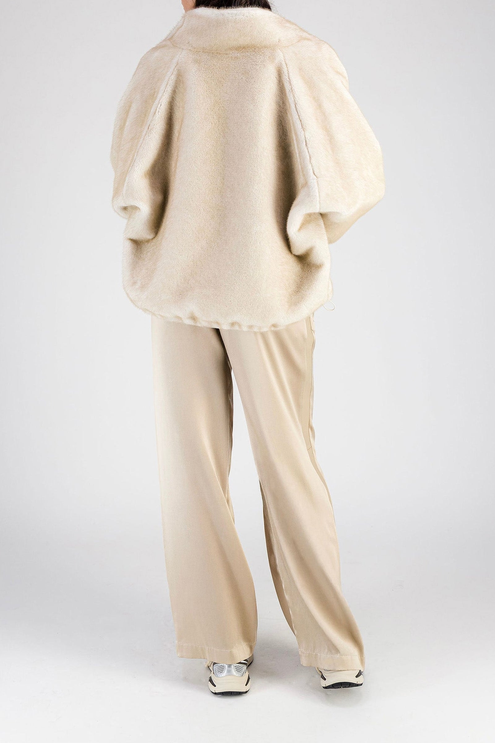 Faux fur bomber jacket - Pearl