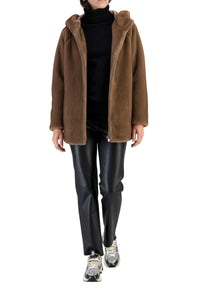 Manteau à capuche en fausse fourrure - Glow