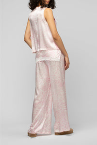 Gany sleeveless bi-material knit and silk jacket - Dragée