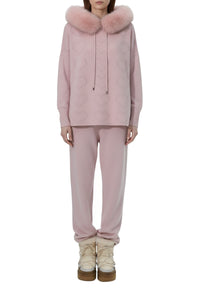 Pull Nathanf en cachemire avec capuche - Blush