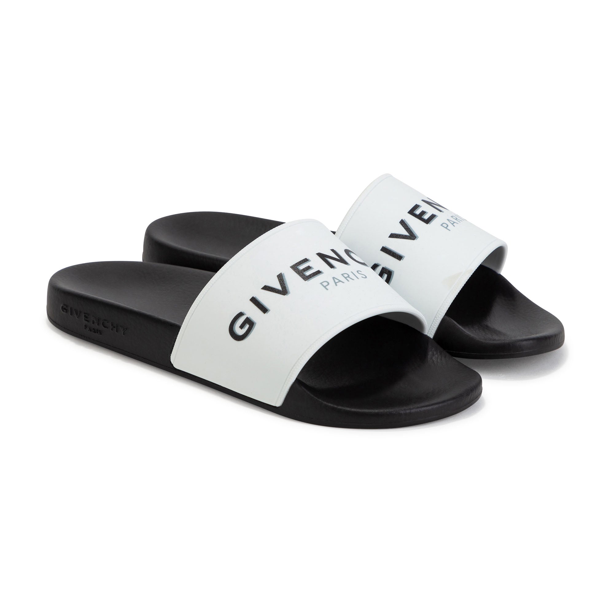 Claquettes avec logo imprimé - Blanc