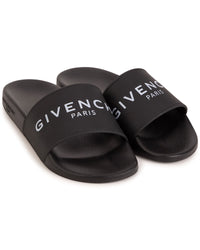 Sandales slide avec logo en relief - Black