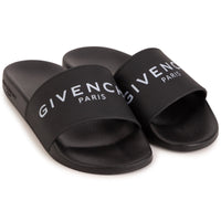 Slide sandals with embossed logo - Black