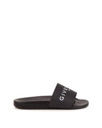 Slide sandals with embossed logo - Black