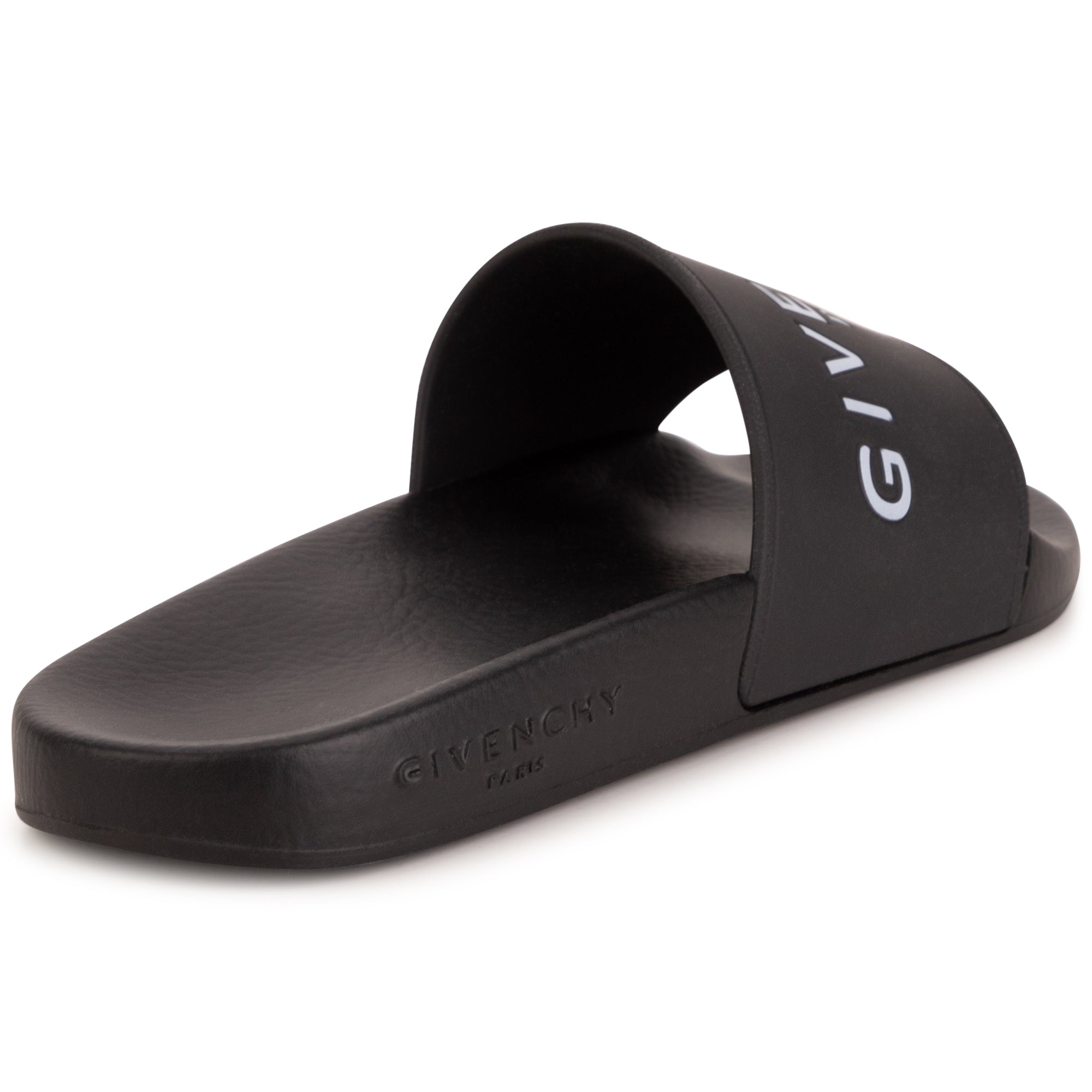 Slide sandals with embossed logo - Black