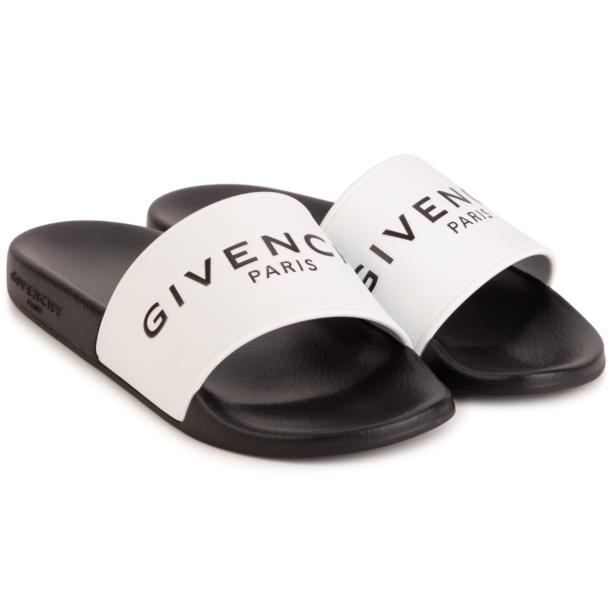 Sandales slide avec logo en relief - Blanc