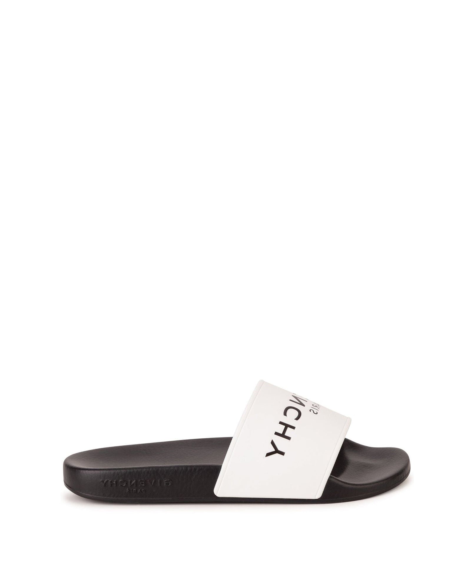 Sandales slide avec logo en relief - Blanc