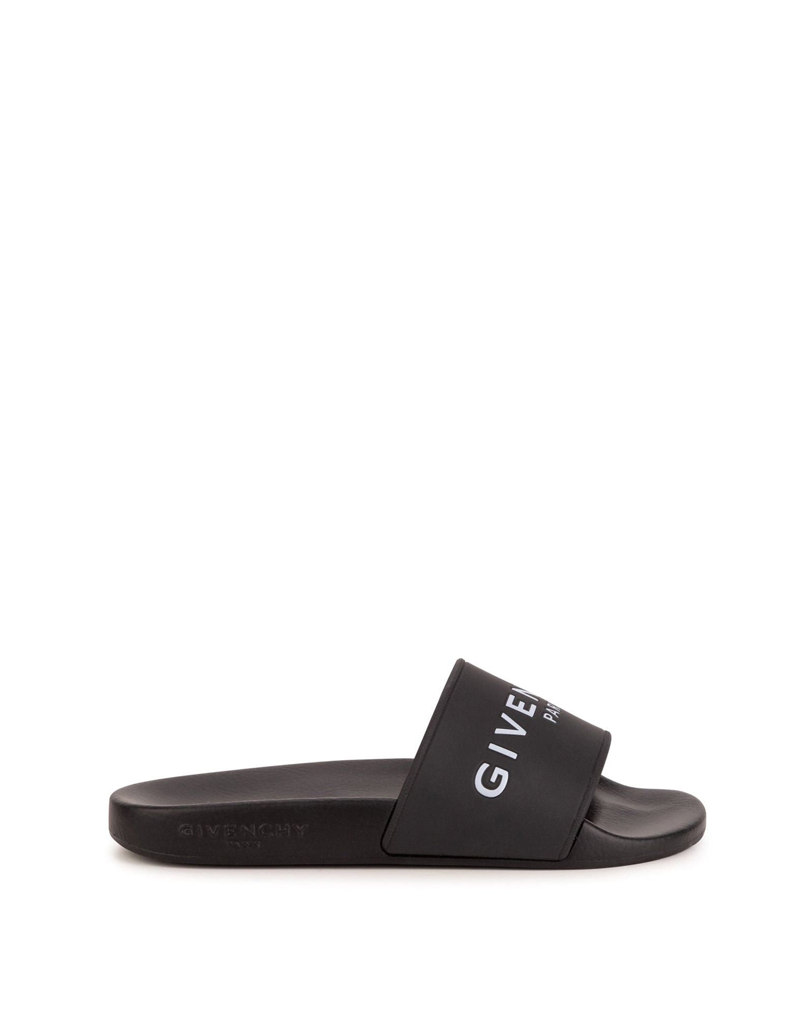 Sandales slide avec sigle en relief - Black