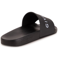 Sandales slide avec sigle en relief - Black