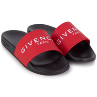 Sandales slide avec sigle en relief - Piment