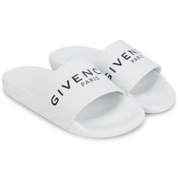 Mules Slide avec logo en relief - Blanc